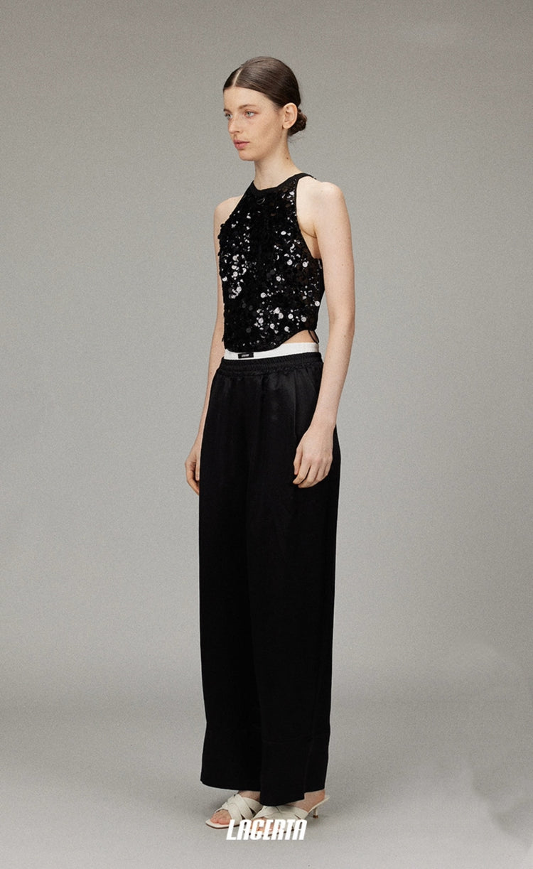 Sparkly Sequin Halter Top