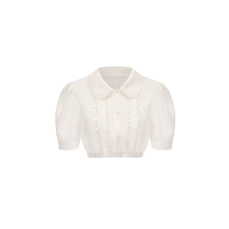 Acetate Sequin Sheer Top