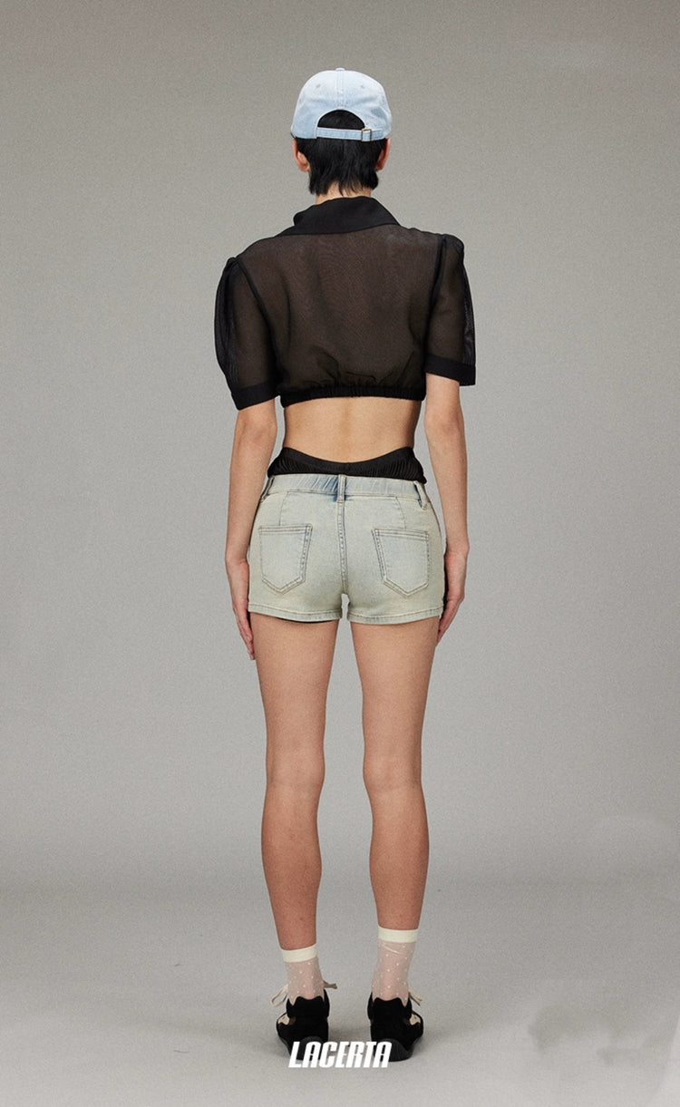 Acetate Sequin Sheer Top