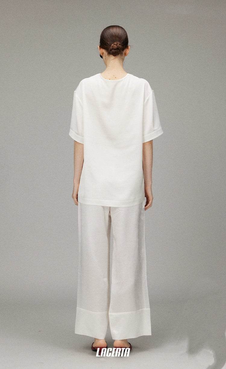 Acetate Wide-leg Trousers