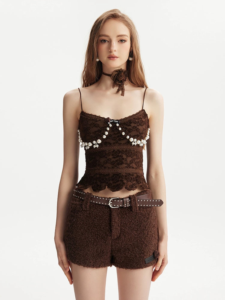 Lace and Pearl Decorated Camisole