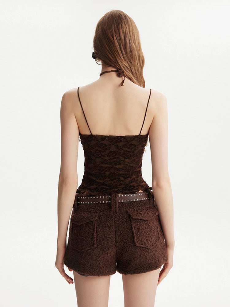Lace and Pearl Decorated Camisole