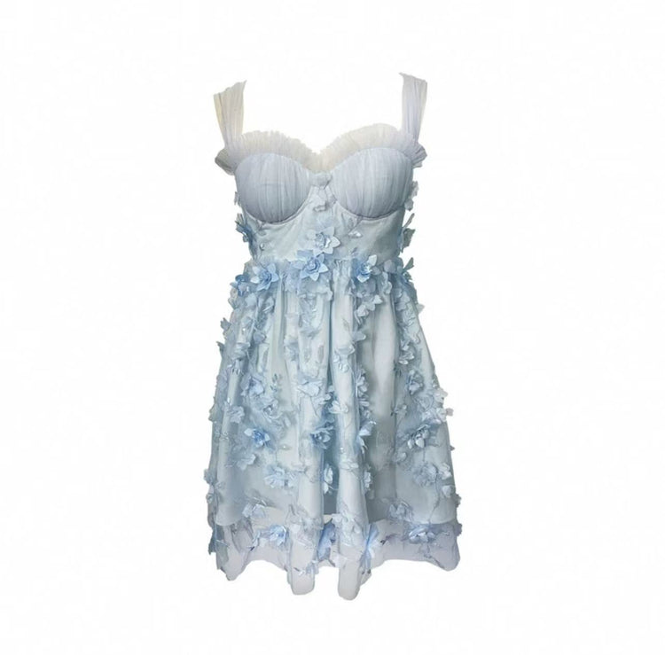 3D Embroidered Waist-cinching Cami Dress
