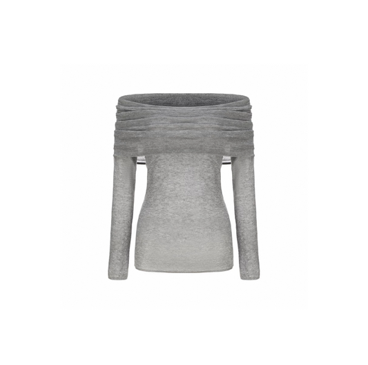 Starry Shimmer Off-Shoulder Knitted Top