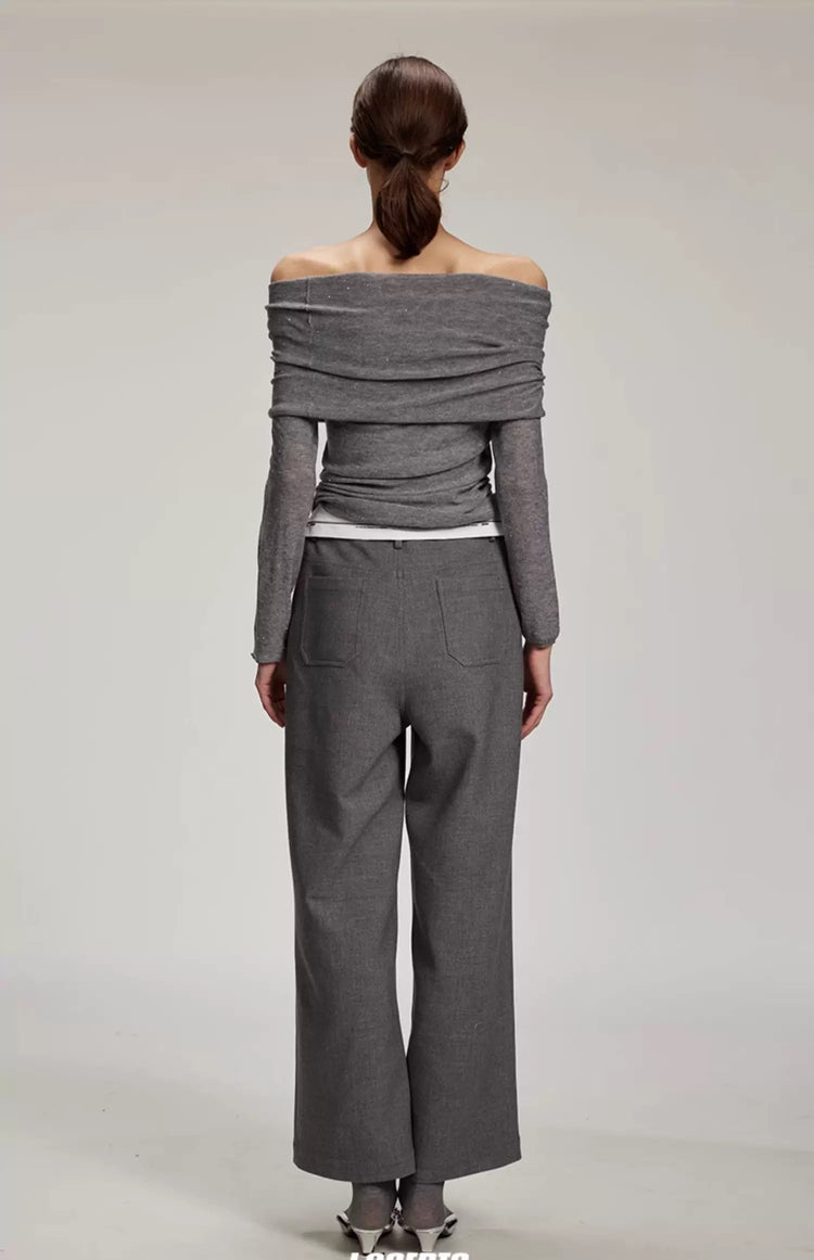 Starry Shimmer Off-Shoulder Knitted Top