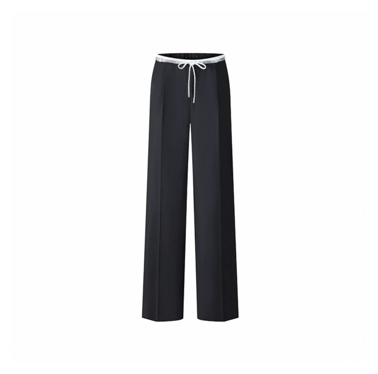 Lace Trim Drawstring Pants