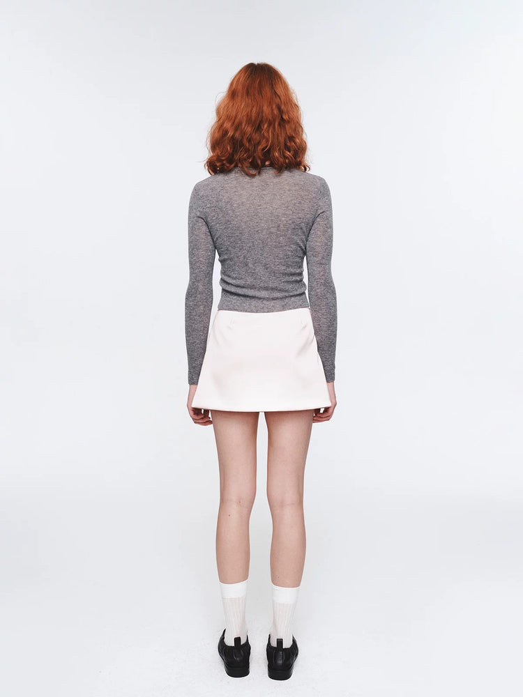 Bow Decor Lightweight Long Sleeve Knit Top