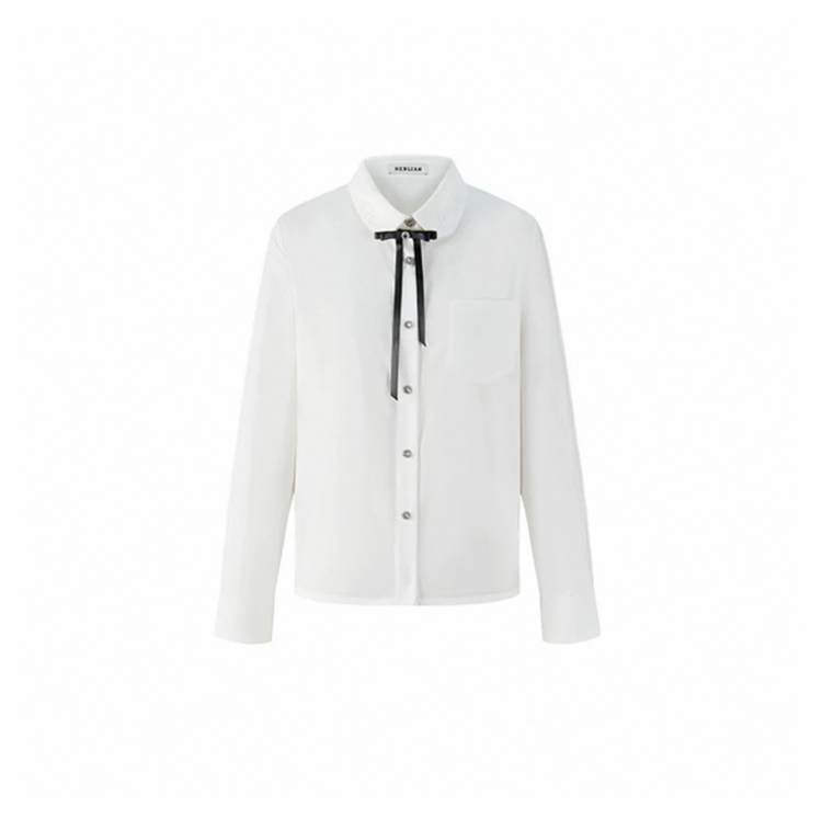 Detachable Bow Doll Collar Shirt