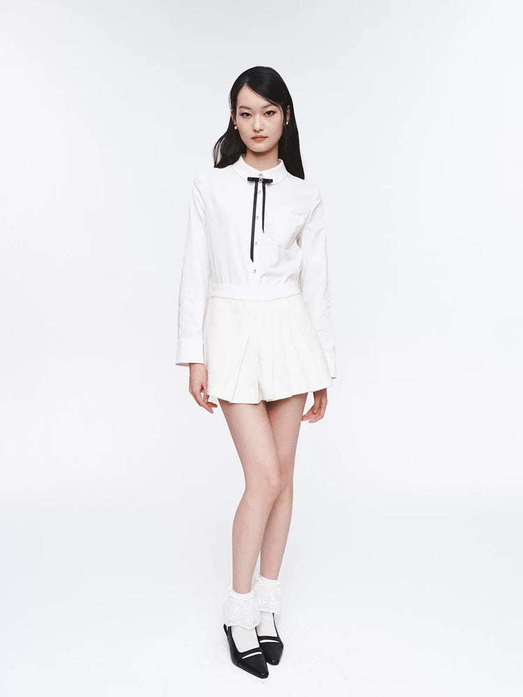 Detachable Bow Doll Collar Shirt