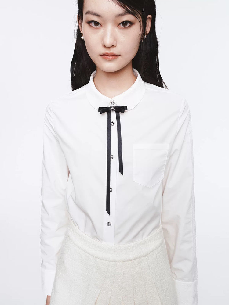 Detachable Bow Doll Collar Shirt