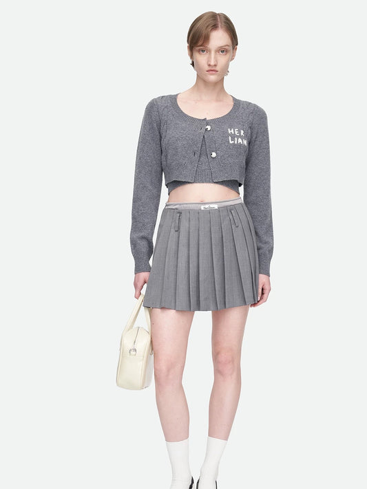 Wool Short Knit Cardigan