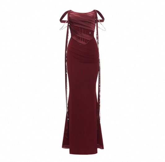 Marlee Beaded Chain Ribbon Mermaid Dress