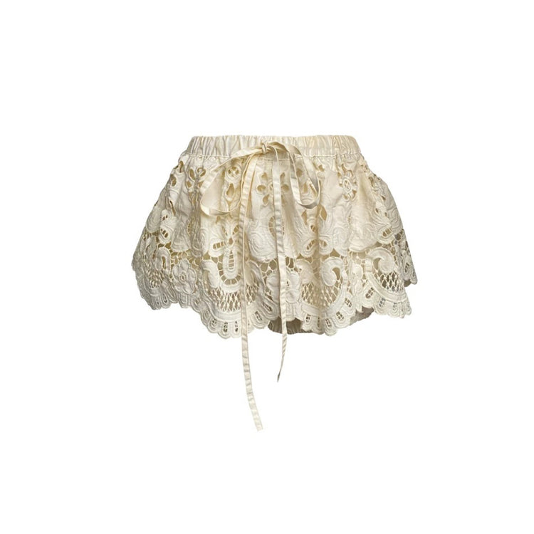 Cold-dyed Embroidered Bubble Shorts
