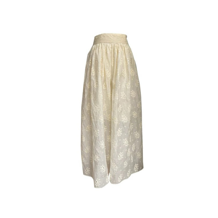 Embroidered Fabric Long Skirt