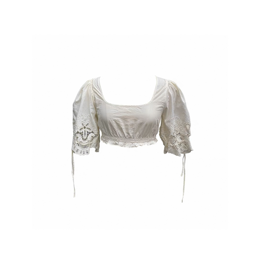 Cold-dyed Square-neck Cropped Top