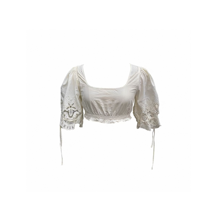 Cold-dyed Square-neck Cropped Top