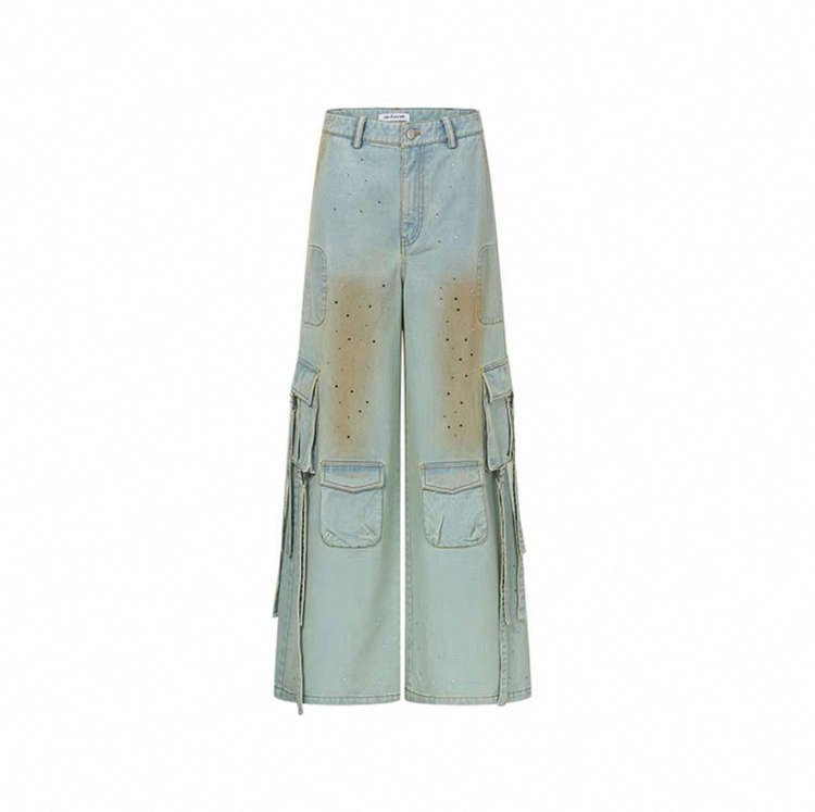 Rhinestone-embellished Workwear Jeans