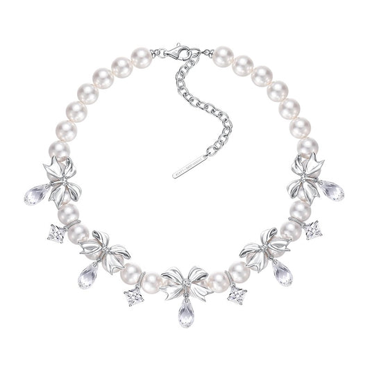 YVMIN X SHUSHUTONG / Bowknot Pearl Necklace