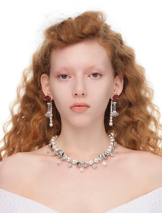 YVMIN X SHUSHUTONG / Bowknot Pearl Necklace