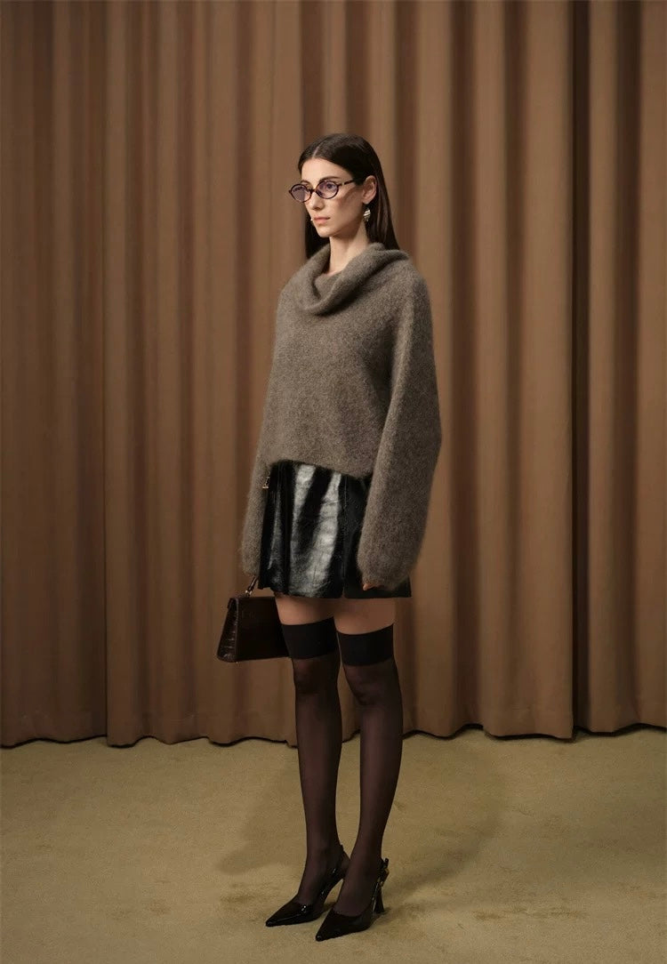 Batwing Sleeve Turtleneck Sweater