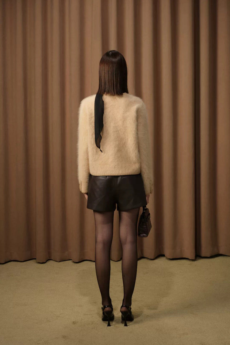 Fuzzy Beaded Short Cardigan