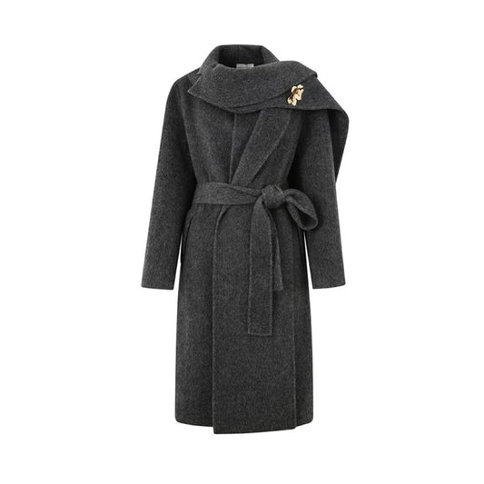 Scarf Shawl Metallic Floral Embellishments Coat