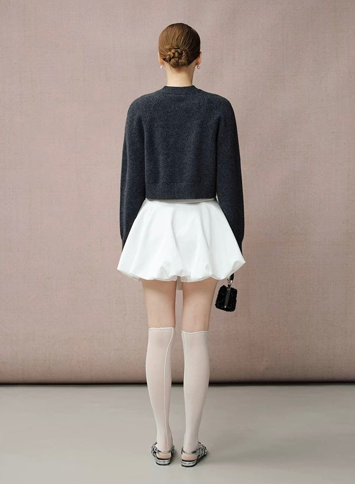 Ribbon Appliqué Embellishments Lambswool Sweater