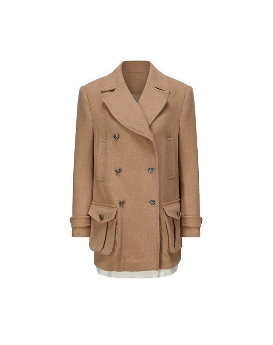 Silhouette Design Wool Short Coat
