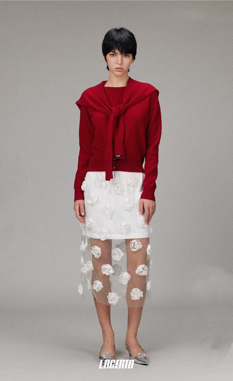 Two-piece Wool Shawl Sweater