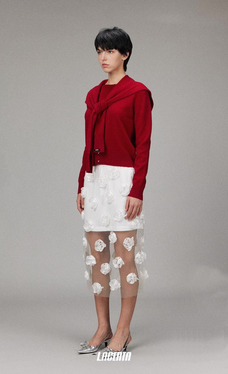Two-piece Wool Shawl Sweater