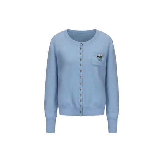 Crew Neck Flowers Wool Knitted Sweater