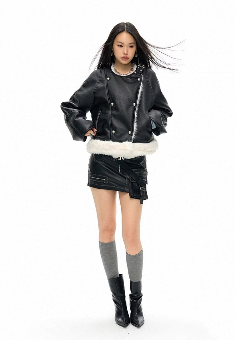 Arknights - Oversized Lapel Eco-Friendly Faux Fur Coat