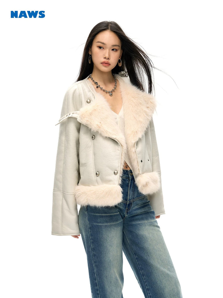 Arknights - Oversized Lapel Eco-Friendly Faux Fur Coat
