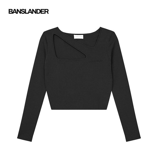 Scoop-Neck Cropped Knit Top