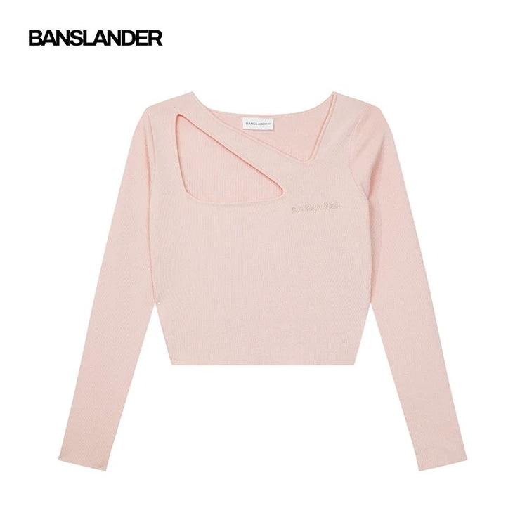 Scoop-Neck Cropped Knit Top