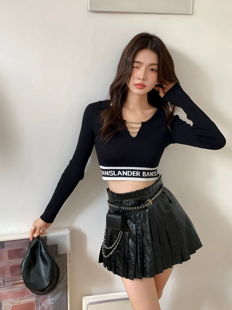 Chain Letter Crop Top