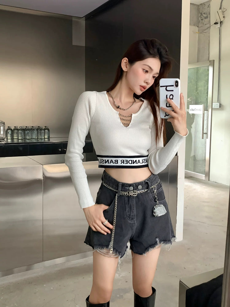 Chain Letter Crop Top