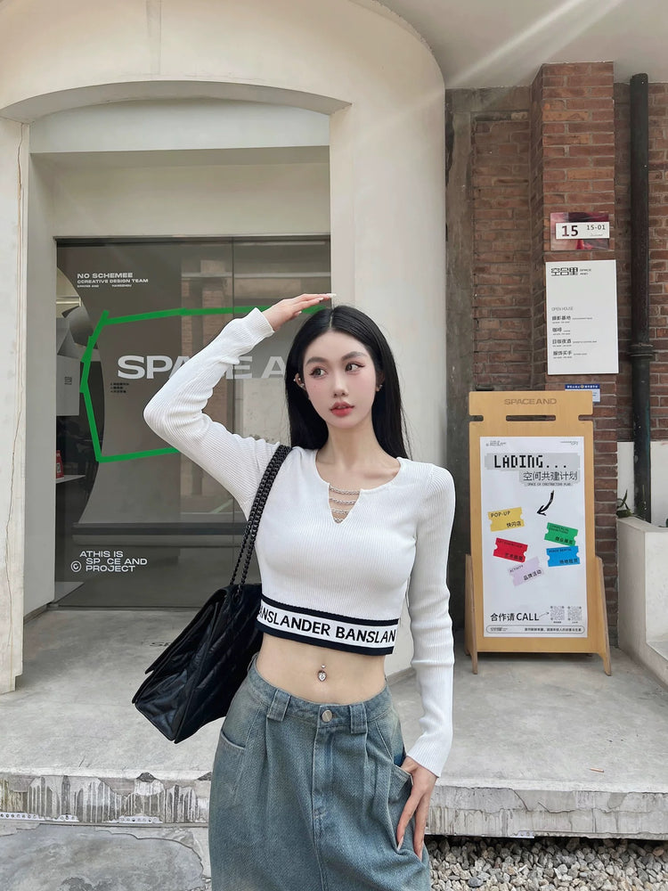 Chain Letter Crop Top