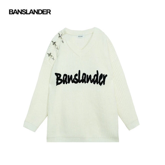 Metal Buckles Logo Sweater