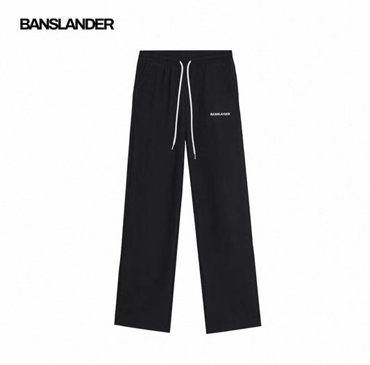 Shiny Drawstring Corduroy Wide-Leg Pants