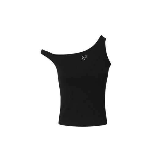 Asymmetrical Strap Embroidered Logo Tank Top