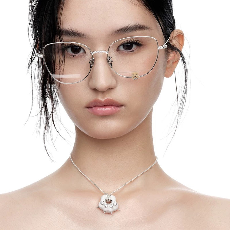 Paradise / Flocked Teddy Bear Gemstone Pendant Glasses