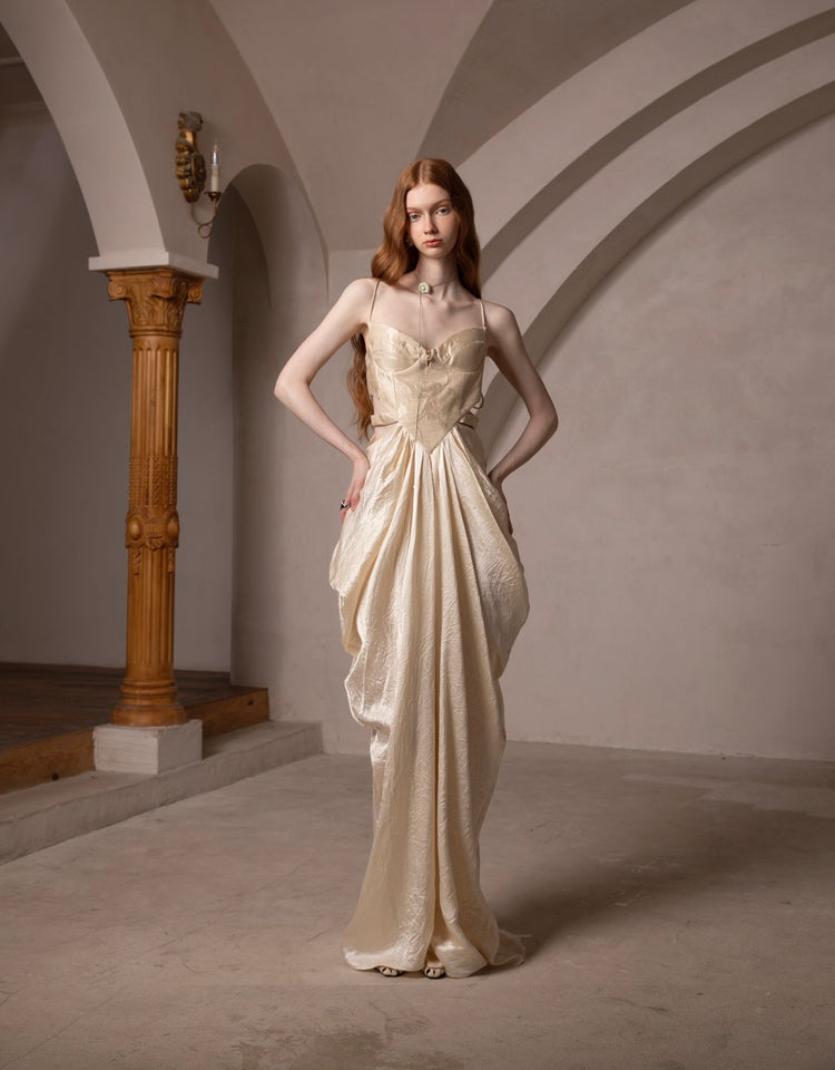 Slim-Fit French Palace-Style Camisole Dress
