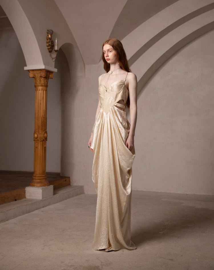 Slim-Fit French Palace-Style Camisole Dress