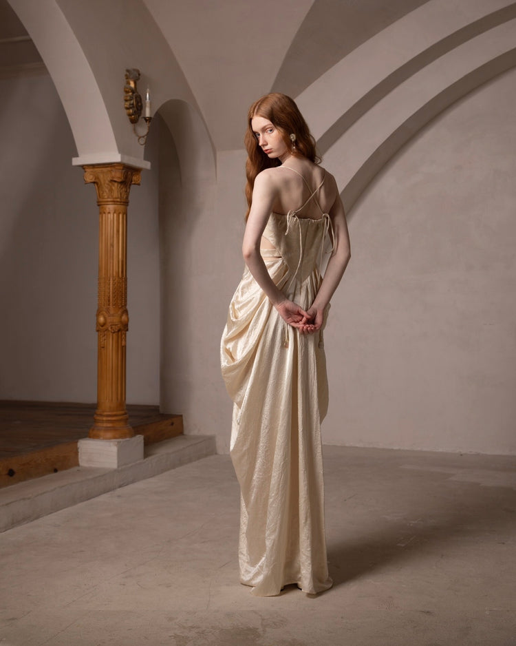 Slim-Fit French Palace-Style Camisole Dress