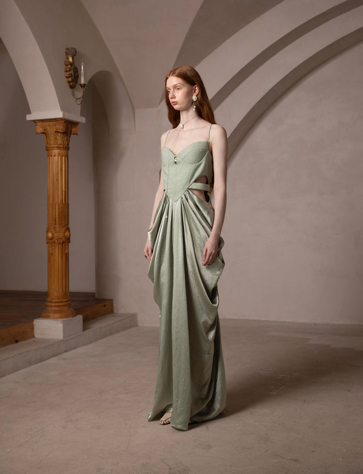 Slim-Fit French Palace-Style Camisole Dress