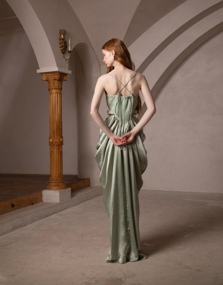 Slim-Fit French Palace-Style Camisole Dress