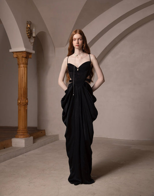 Slim-Fit French Palace-Style Camisole Dress