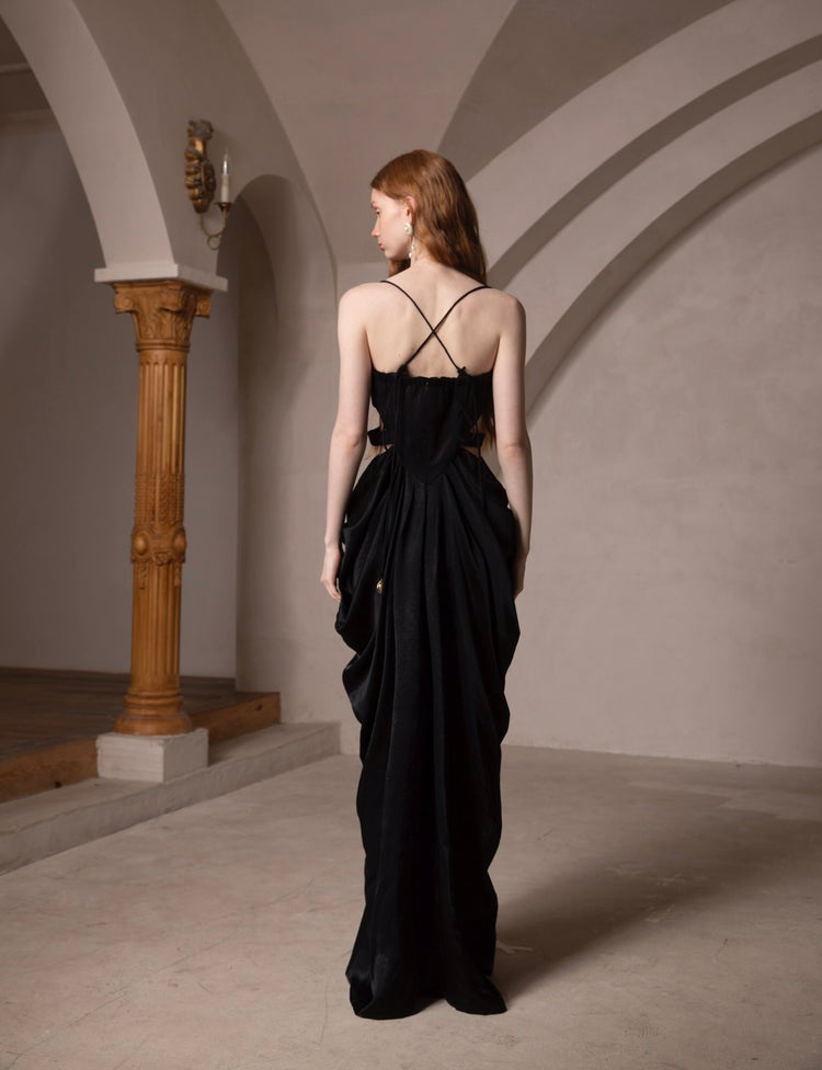 Slim-Fit French Palace-Style Camisole Dress