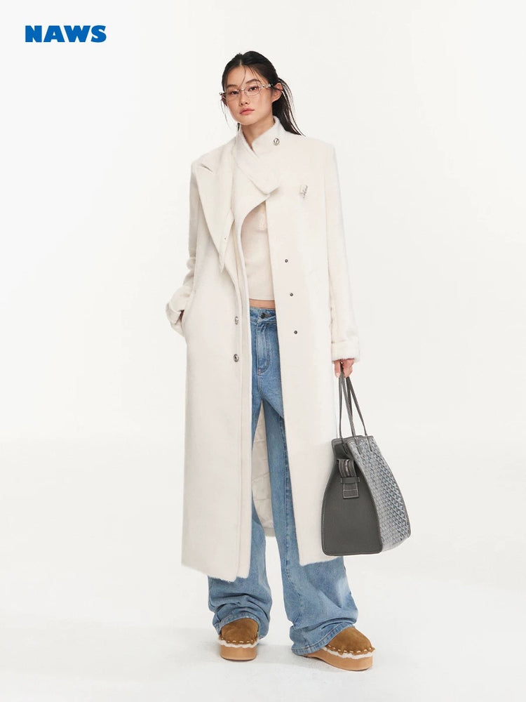 Snowy Wool Overcoat